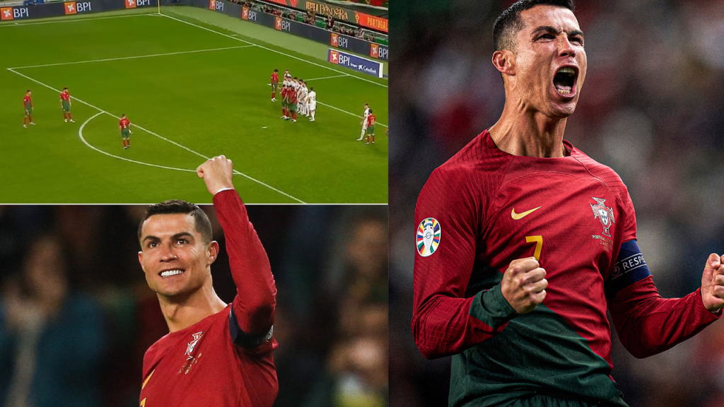 "He Has Taken The Slander Personally, What A Banger" - Fans React As Cristiano Ronaldo Scores An Incredible Freekick Goal Against Liechtenstein For Portugal